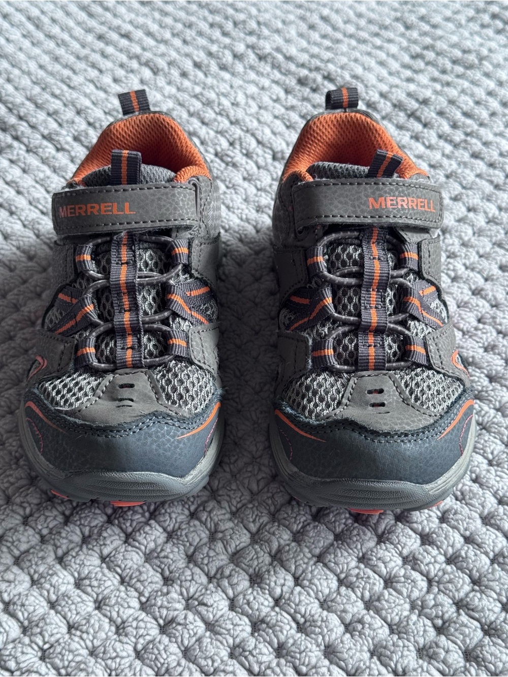 Merrell Kids Gray and Orange Active Trail Sneakers Size 10